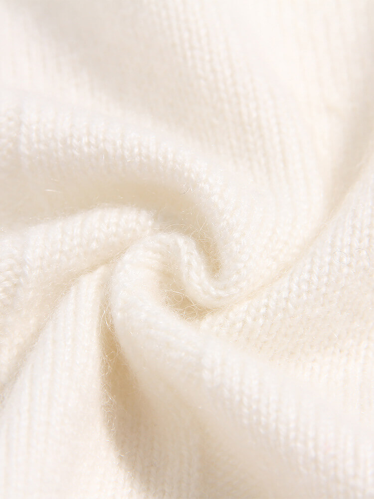 Kids Ivory Button-Up Cashmere Sweater Vest with Bow